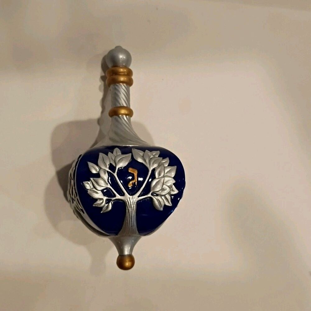 Judaism Rare Blue Silver Gold Dreidl.